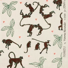 Monkeys -Brown/Green/Natural - Linen - £135 pm