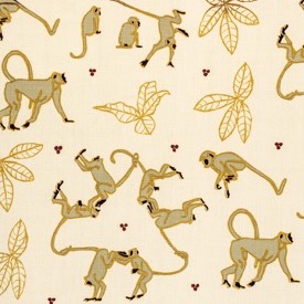 Monkeys - Sage/Gold/Natural - Linen - £135 pm