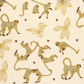 Monkeys - Sage/Gold/Natural - Linen - £135 pm